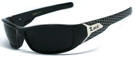 Hot Biker Locs hommes lunettes de soleil Noir Net LC39  