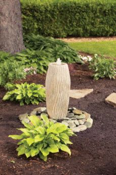 Sandstone Fountain Ornament  water bubbler / light wt.