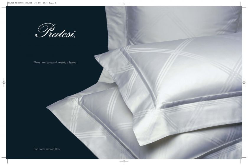 Pratesi Three Lines Jacquard White Standard Sham NEW  