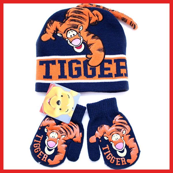 Winnie The Pooh Tigger Mitten Gloves Beanie Set  2PC  