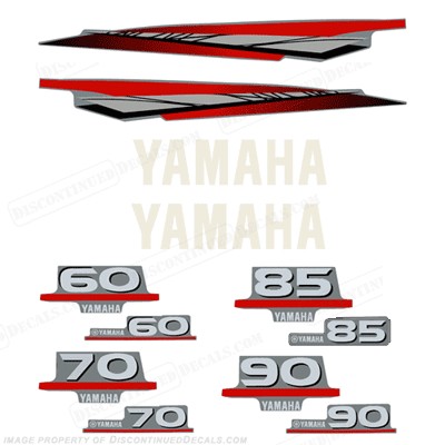 Yamaha 2 Stroke 60/70/85/90hp Outboard Engine Decal Kit  