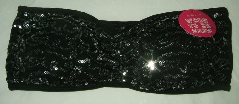 PRIMARK Sequin Bandeau Bra Padded Top Worn 2 Be Seen  